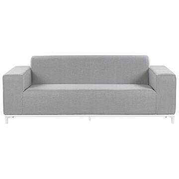 Garden Sofa Light Grey Fabric Upholstery White Aluminium Legs Indoor Outdoor Furniture Weather Resistant Outdoor Beliani