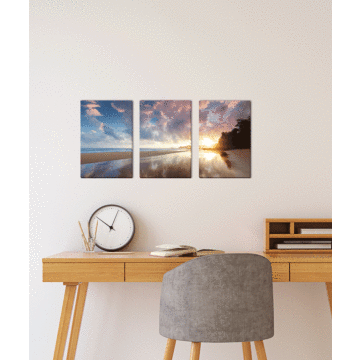 Secret Beach Triptych By Dennis Frates - Canvas Print