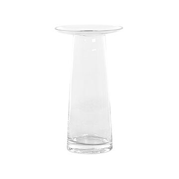 Flower Vase Transparent Glass 26 Cm Decorative Round Shape Tabletop Home Decoration Modern Design Beliani