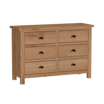 6 Drawer Chest Of Drawers Rustic Oak
