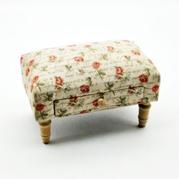 Roses Design Footstool With Drawer