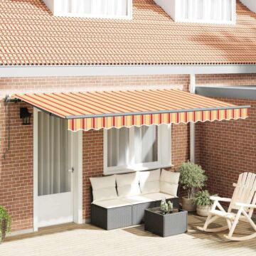 Vidaxl Retractable Awning Yellow / Orange / White Anthracite 4 X 2 M