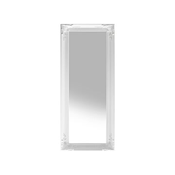Wall Hanging Mirror White 51 X 141 Cm Synthetic Decorative Frame Living Room Bedroom Classic French Style Beliani