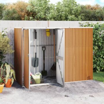 Vidaxl Garden Tool Shed Brown 225x89x161 Cm Galvanised Steel