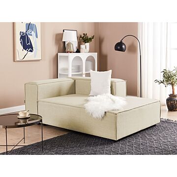 Chaise Lounge Beige Linen Upholstery Synthetic Legs Left Hand Modern Living Room Aprica Beliani