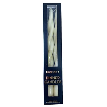Twist Candles Pack Of 2, Ivory