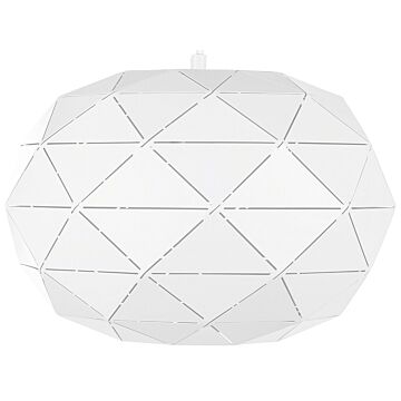 Pendant Lamp White Metal Elements Globe Shape 1-light Modern Beliani