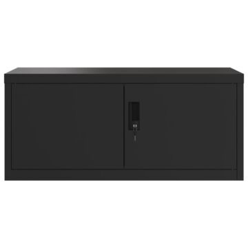 Vidaxl File Cabinet Black 90x40x145 Cm Steel