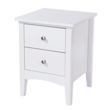 Como White 2 Drawer Bedside Cabinet