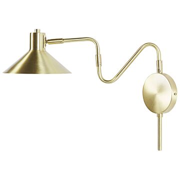 Wall Lamp Gold Metal Sconce Adjustable Shade Beliani