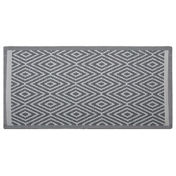 Outdoor Indoor Rug Grey Pp 90 X 150 Cm Geometric Pattern Beliani