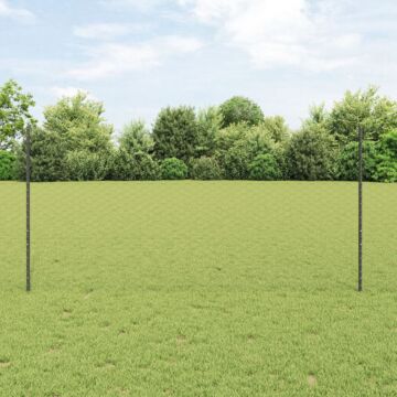 Vidaxl Fence Posts 22 Pcs U-channel Grey 120 Cm Steel, Vidaxl Hexagon Fence Grey 1,2x100 M Steel