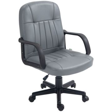 Vinsetto Swivel Executive Office Chair Pu Leather Computer Desk Chair Office Furniture Gaming Seater - Grey