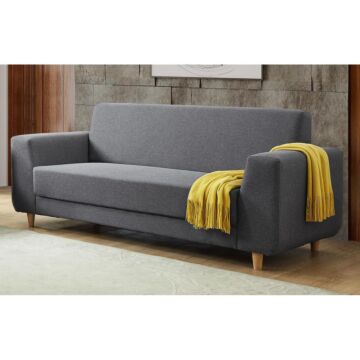 Fida Fabric 3 Seater Sofa Dark Grey