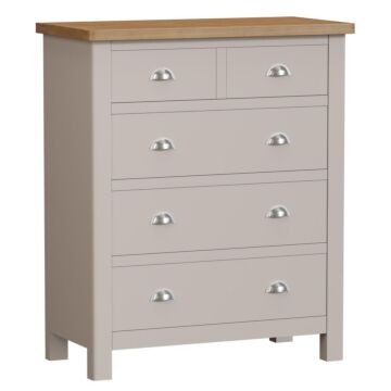 2 Over 3 Chest Of Drawers Dove Grey/light Oak