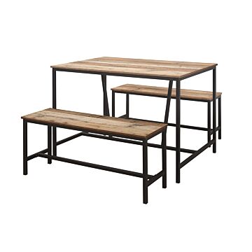 Urban Dining Table & Bench Set Rustic