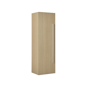Bathroom Wall Cabinet Light Wood Mdf 132 X 40 Cm With 4 Shelves Wall Mounted Beliani