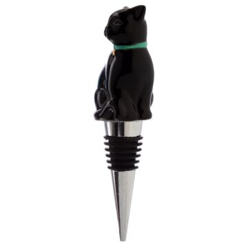 Novelty Ceramic Bottle Stopper - Black Cat