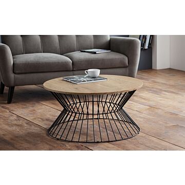 Jersey Round Wire Coffee Table - Euro Oak