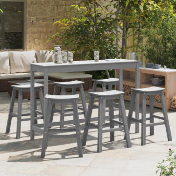 Vidaxl Bar Stools 9 Pcs Light Grey Hdpe, Vidaxl Bar Stools 2 Pcs Light Grey Hdpe