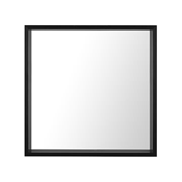 Wall Mirror Black Synthetic Frame 50 X 50 Cm Square Wall Hanging Beliani
