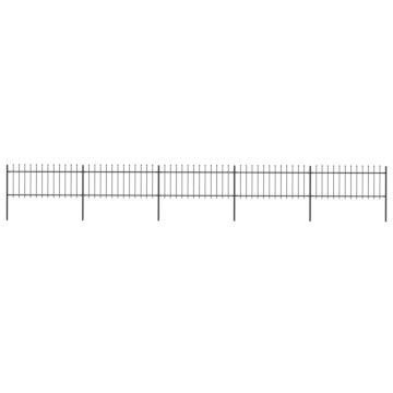 Vidaxl Garden Fence With Spear Top Steel 8.5x0.8 M Black