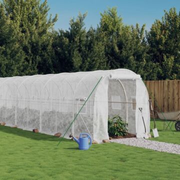 Vidaxl Greenhouse With Steel Frame White 24 M² 12x2x2 M