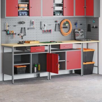 Vidaxl 3-piece Workbench Set - Black Steel