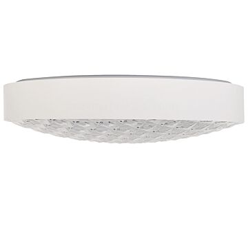 Ceiling Lamp White Iron Integrated Led Lights Round Shape Decorative Modern Glamour Lighting Beliani