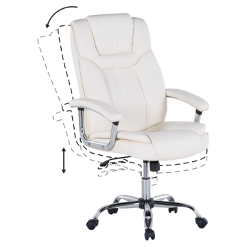 Office Executive Chair Beige Faux Leather Swivel Adjustable Seat Height Castors Beliani