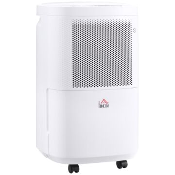 Homcom 10l/day 2200ml Portable Quiet Dehumidifier With Wifi Smart App Control, Electric Moisture Air Dehumidifier