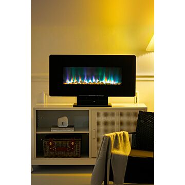 Electric Freestanding And Wall Mounted Fireplace With Stand