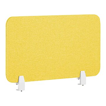 Desk Screen Yellow Pet Board Fabric Cover 72 X 40 Cm Acoustic Screen Modular Mounting Clamps Home Office Beliani