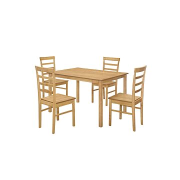 Cottesmore Rectangle Dining Set With 4 Upton Chairs Brown