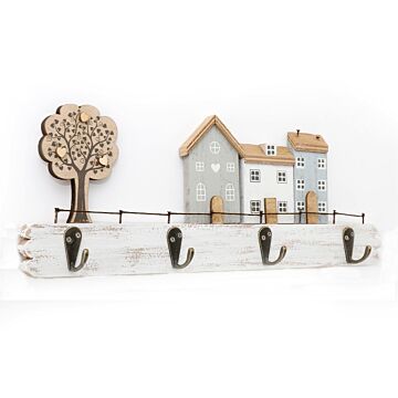 Wooden House With Four Hooks
