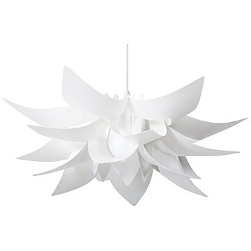Pendant Lamp White Plastic Flower Shade Ceiling Light Beliani