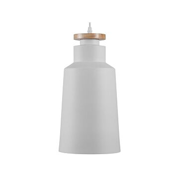Hanging Light Pendant Lamp White Shade Geometric Modern Minimalistic Design Beliani