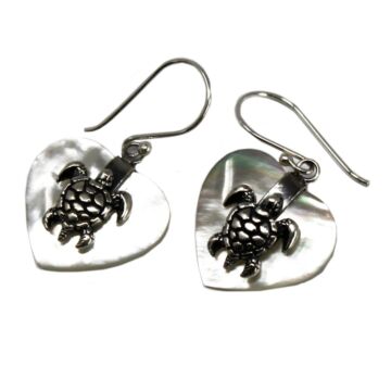 Shell & Silver Earrings - Sea Turtle - Mop