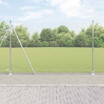 Vidaxl Hexagon Fence 1,5x50 M Galvanised Steel, Vidaxl Fence Posts With Base Plates 13 Pcs Ø32mm 83,5cm Galvanised Steel