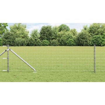 Vidaxl Euro Fence With 13 Spike Posts 0.6x50 M Galvanised Steel