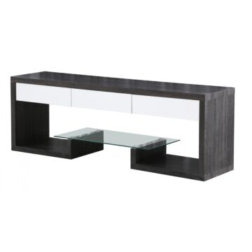 Samba Tv Unit Black & White High Gloss 3 Drawer