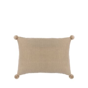 Moss Stitch Pompom Cushion Cover Natural 400x600mm