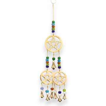 Indian Chimes - Brass Tri-pentagram - 7 Bells