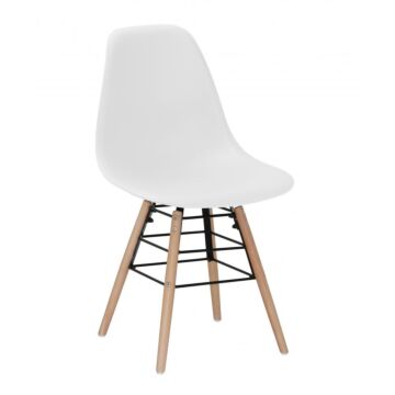 Lilly Plastic (pp) Chairs With Solid Beech Legs White (4s)