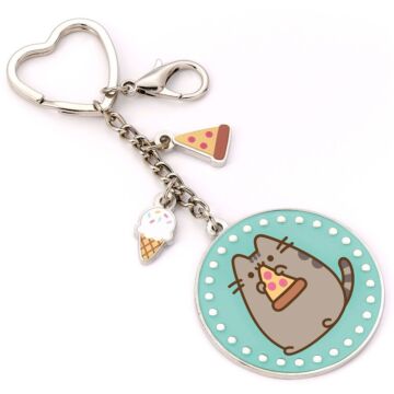 Pusheen Charm Keyring Pizza