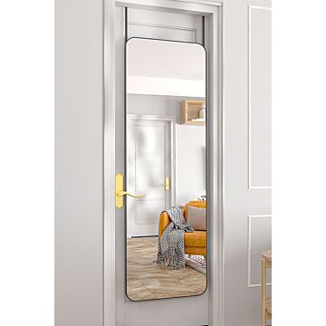 Full Length Mirror With Rounded Corners Door Hanging Black