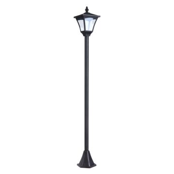 Outsunny Outdoor Solar Powered Post Lamp Sensor Dimmable Led Lantern Bollard Pathway 1.2m Tall – Black