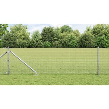 Vidaxl Welded Wire Fence With 13 Spike Posts 0.8x50 M Galvanised Steel