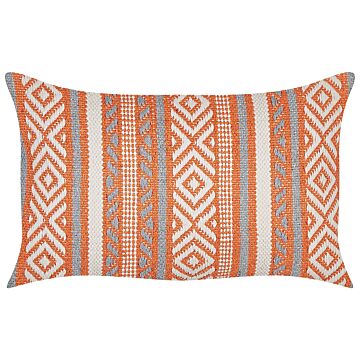 Cushion Multicolour Cotton Cover 30 X 50 Cm Decorative Pillow Geometric Pattern