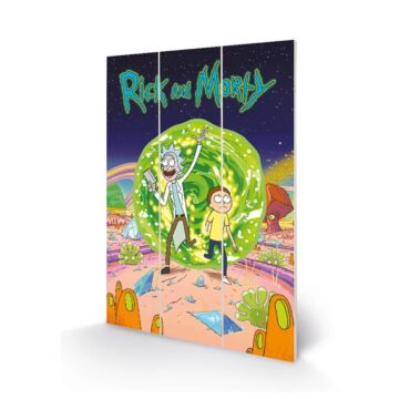 Rick And Morty Portal Wood Print